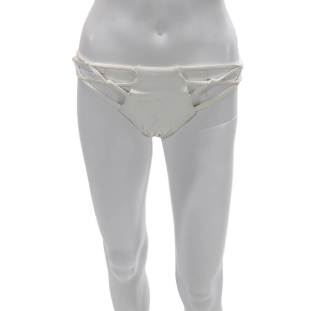 Sauvage California Womens White Nylon Blend Solid Swim Bottoms Size L